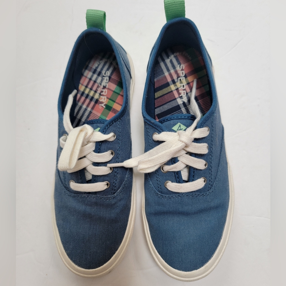 Sperry Blue and White Canvas Sneakers Size 7